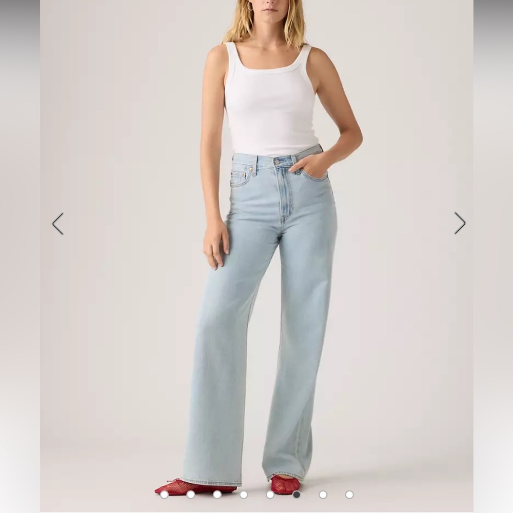 Levi’s Light Wash Wide Leg Women’s Jeans Linen blend NWT - Picture 2 of 7